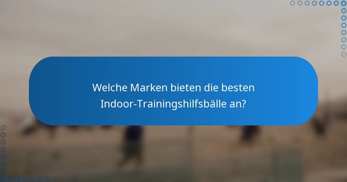Welche Marken bieten die besten Indoor-Trainingshilfsbälle an?