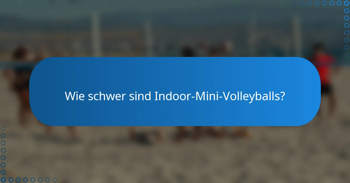 Wie schwer sind Indoor-Mini-Volleyballs?